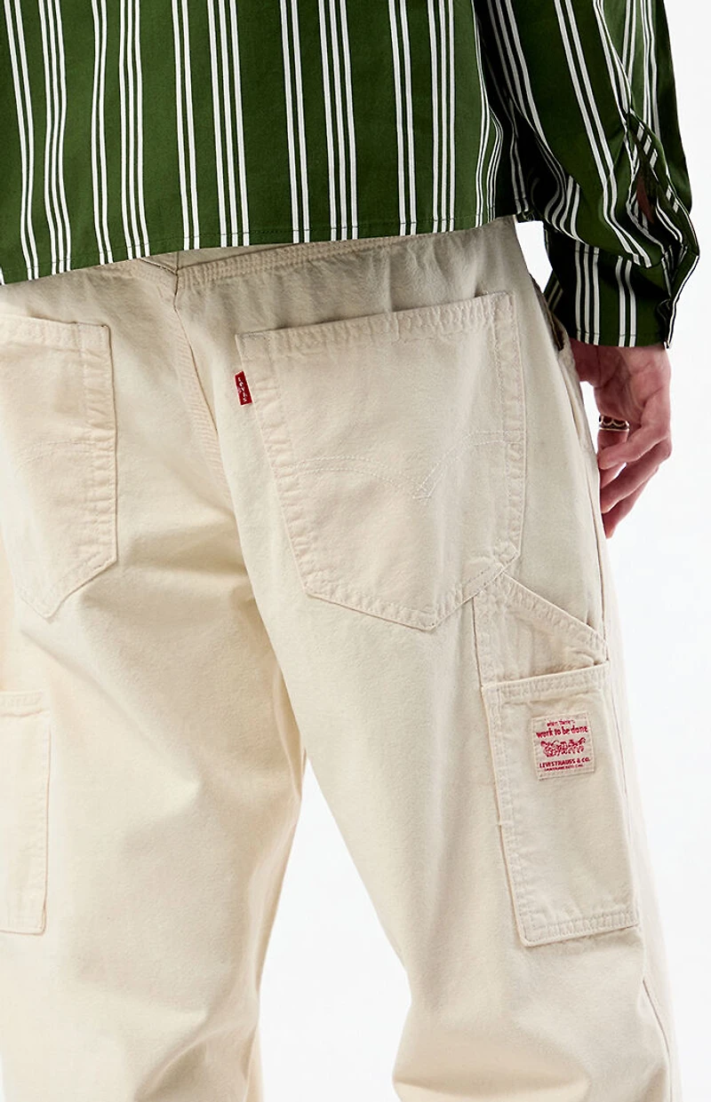 Levi's Cream 568 Loose Straight Carpenter Pants