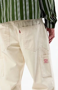 Levi's Cream 568 Loose Straight Carpenter Pants