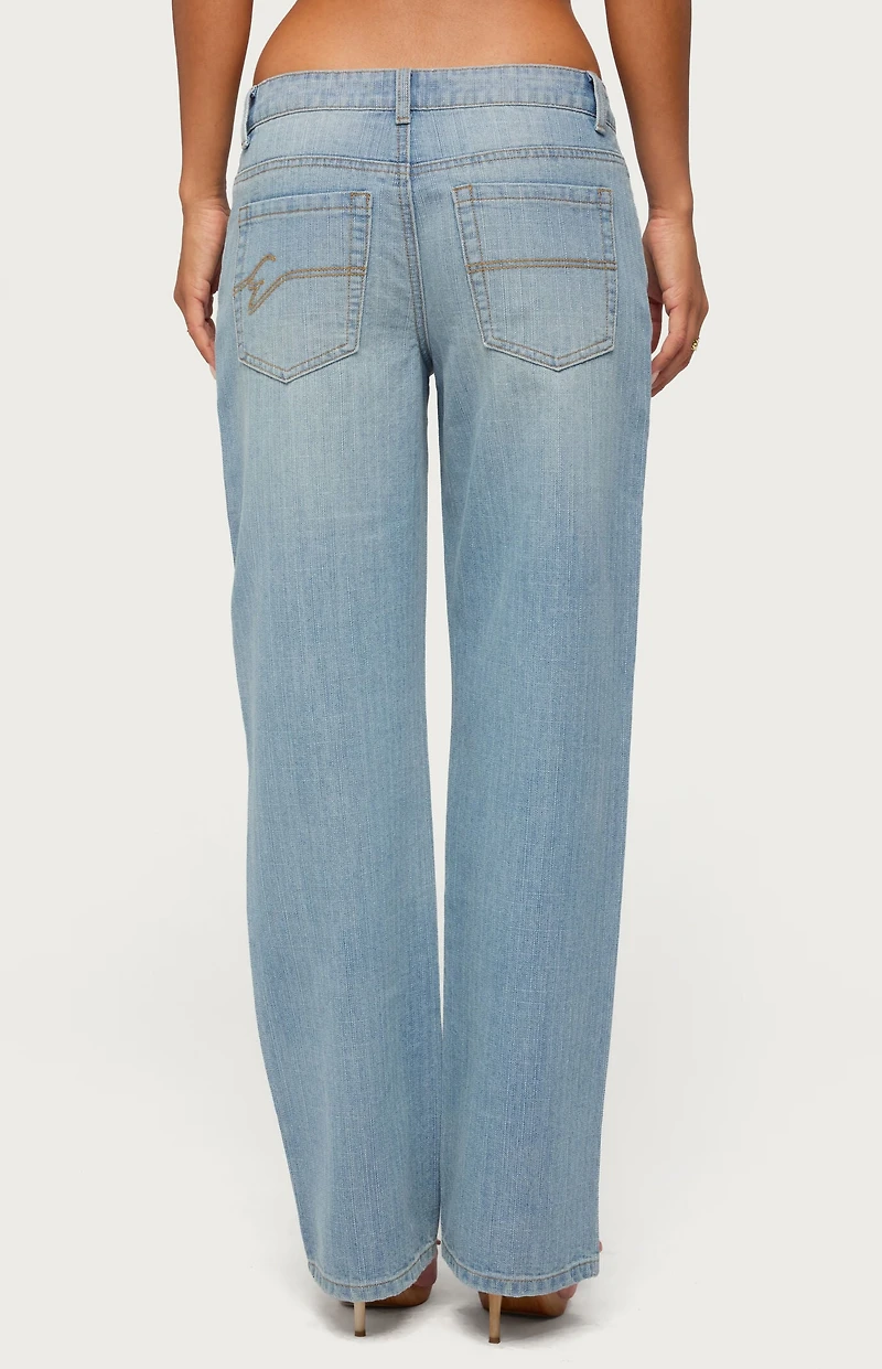 Edikted Cresida Low Rise Straight Leg Jeans