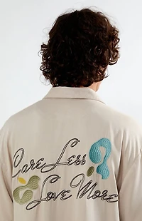 Pacsun Care Less Embroidered Tencel Camp Shirt