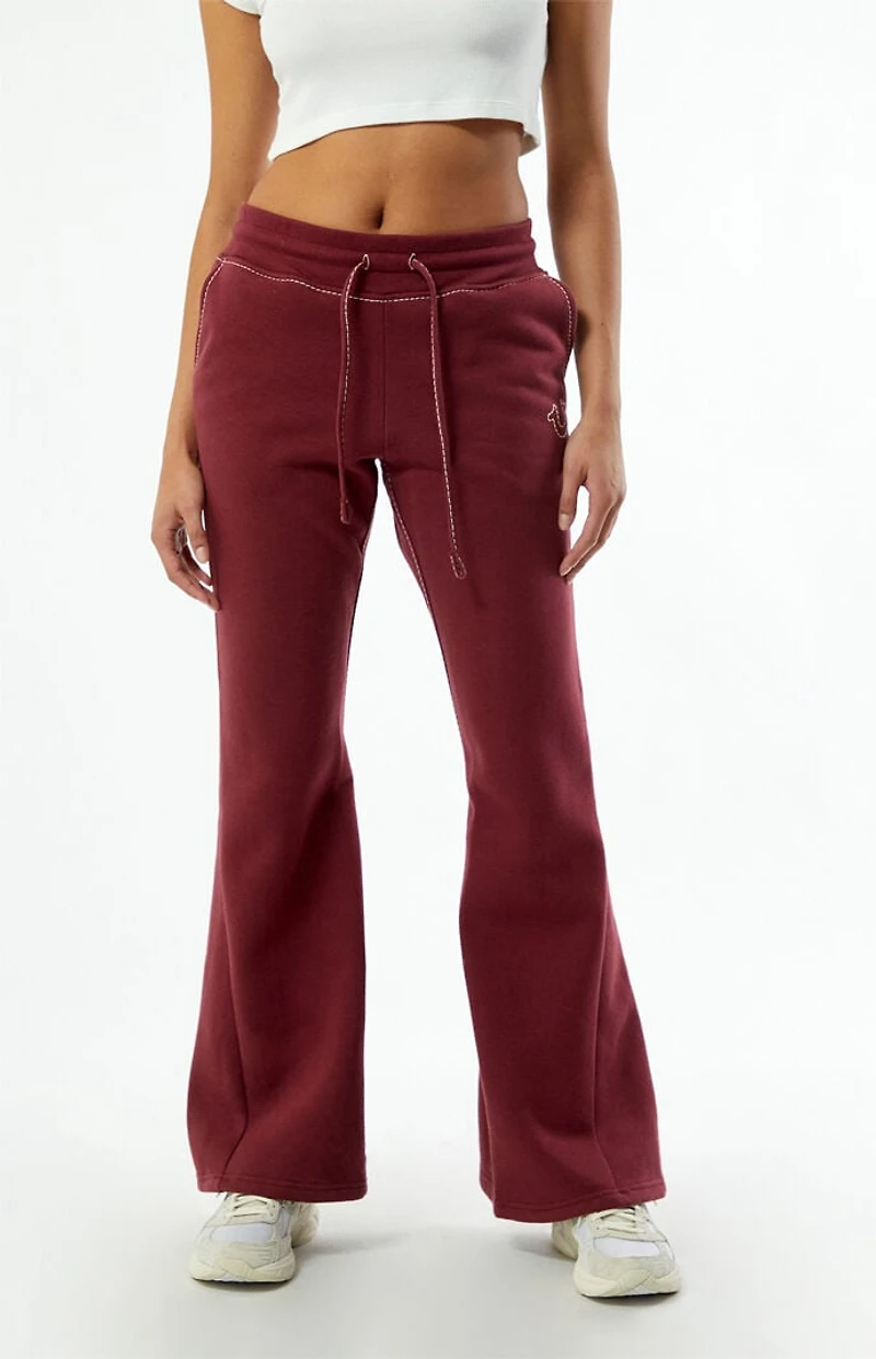 True Religion Joey Mid Rise Big T Flare Sweatpants