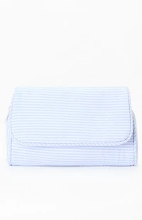 John Galt Blue & White Striped Cosmetic Bag