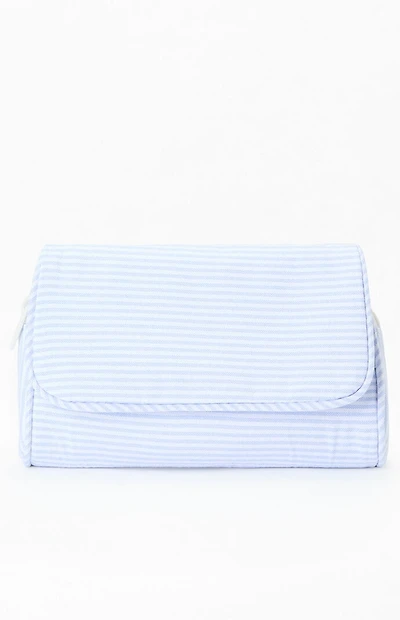 John Galt Blue & White Striped Cosmetic Bag