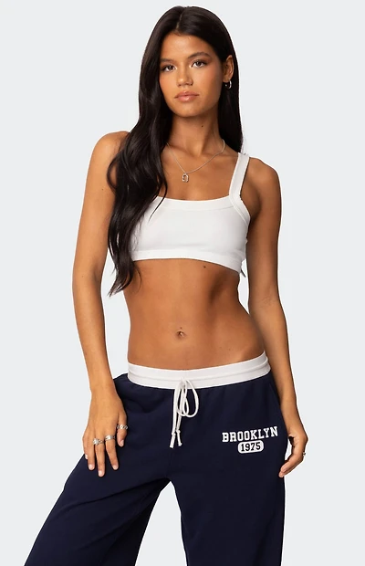 Edikted Sariah Contrast Ribbed Crop Top