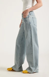 Pacsun Casey Low Rise Baggy Jeans Light Blue Washed