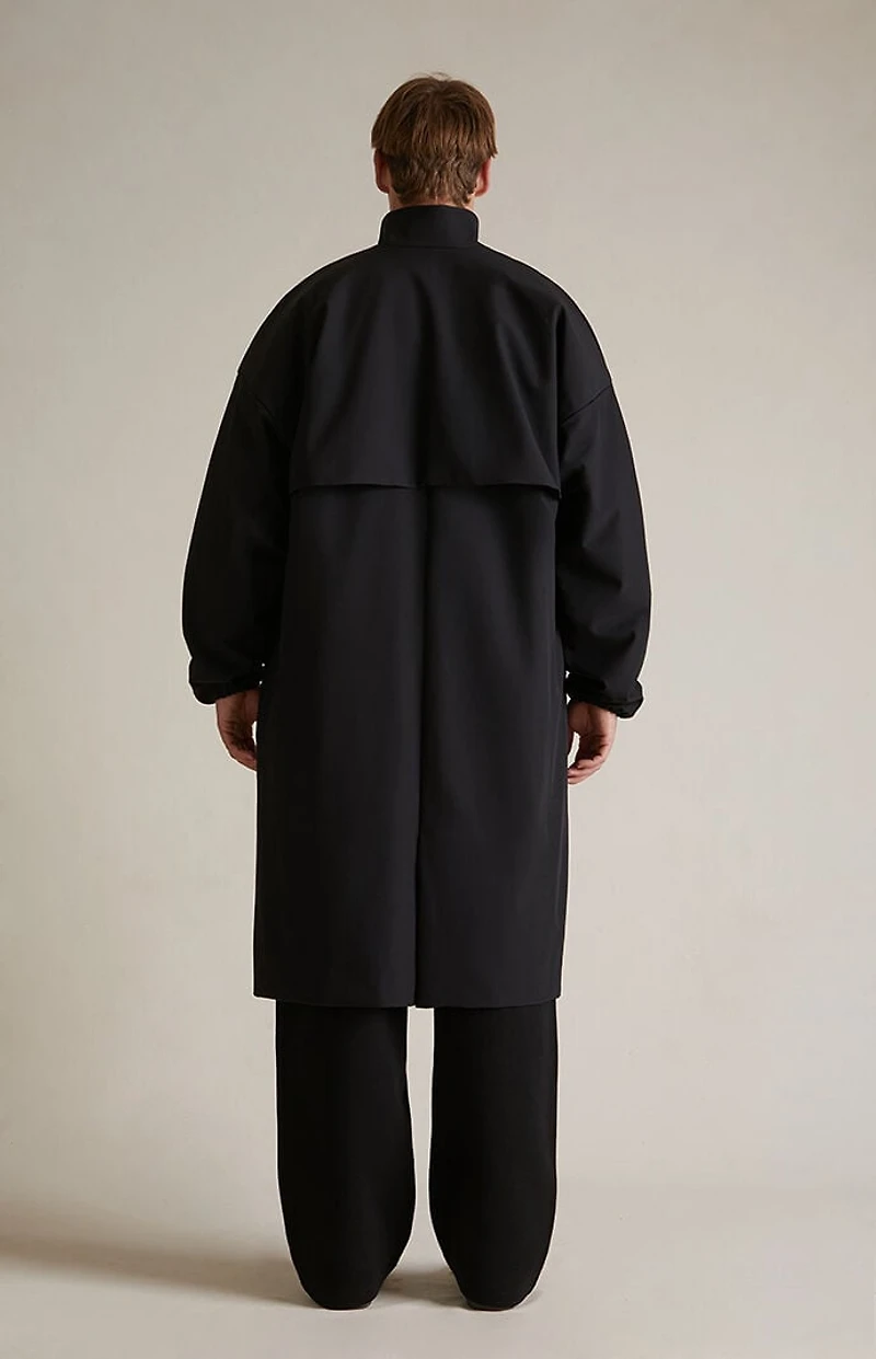 Fear of God ESSENTIALS Black Bonded Nylon Field Trench Coat