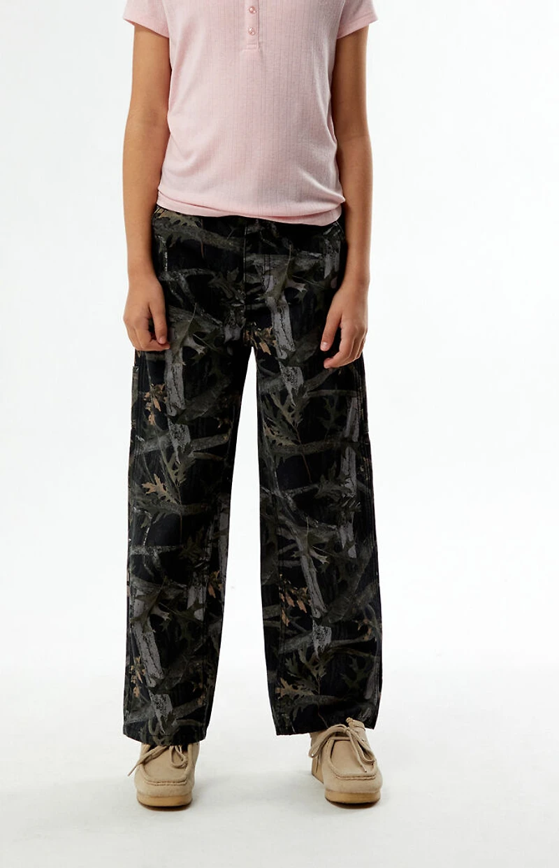 Pacsun Kids Camo Carpenter Baggy Pants Black
