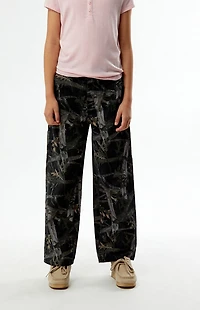 Pacsun Kids Camo Carpenter Baggy Pants Black
