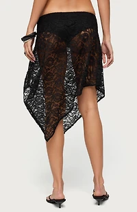 Edikted Sheer Lace Handkerchief Mini Skort