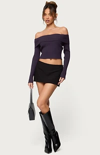 Edikted Lauren Knit Fold Over Top