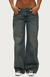 Edikted NYC Studded Low Rise Baggy Jeans