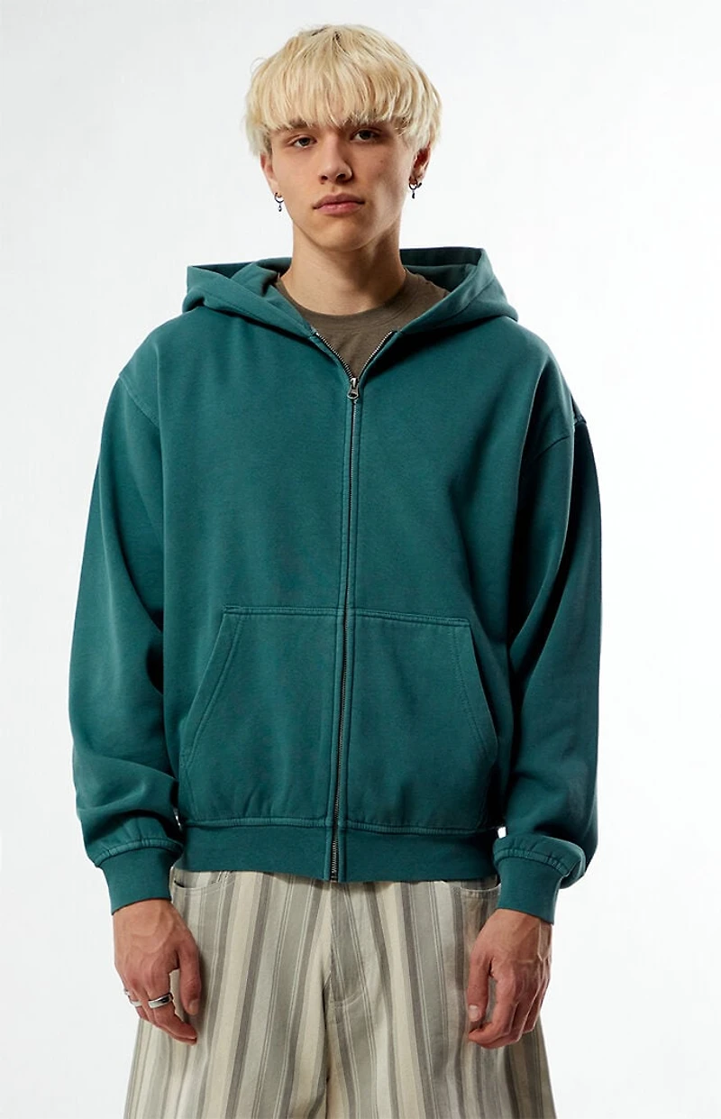 Pacsun Green Vintage Washed Full Zip Hoodie
