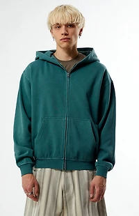 Pacsun Green Vintage Washed Full Zip Hoodie