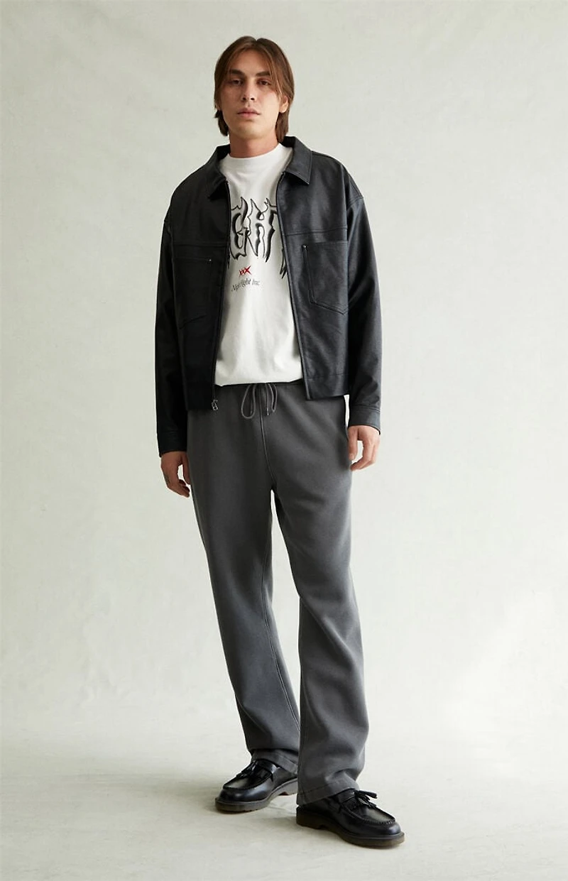 Pacsun Washed Black Straight Leg Sweatpants