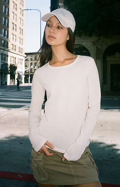 John Galt White Leah Long Sleeve Top