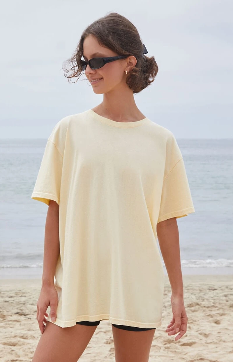 John Galt Yellow Basic Oversized T-Shirt