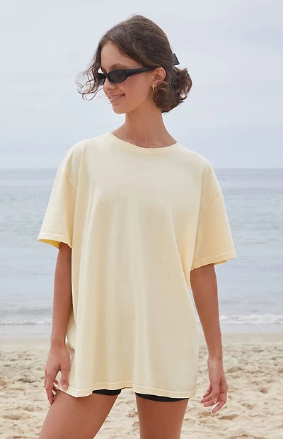John Galt Yellow Basic Oversized T-Shirt