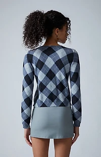 Third Charm Argyle Marley Button Down Cardigan