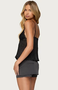 Edikted Rhian Lacey Pleated Babydoll Top