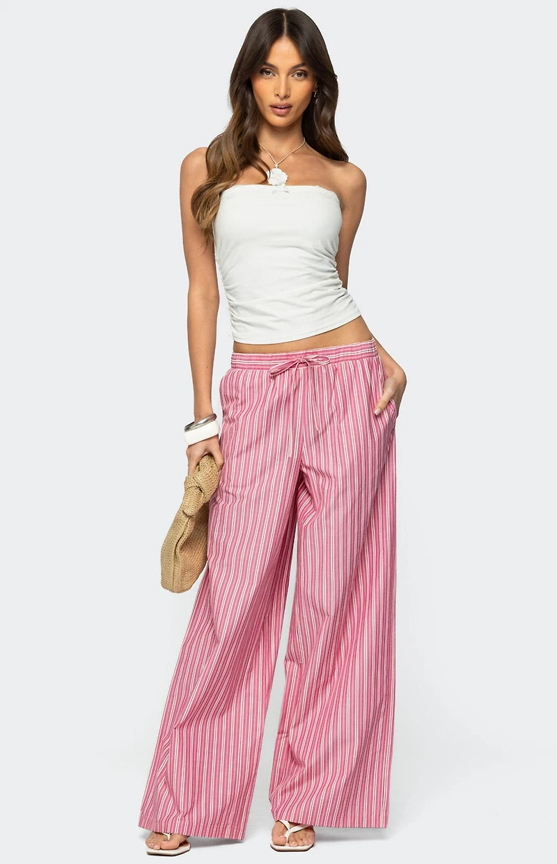 Edikted Maggy Striped Wide Leg Pants