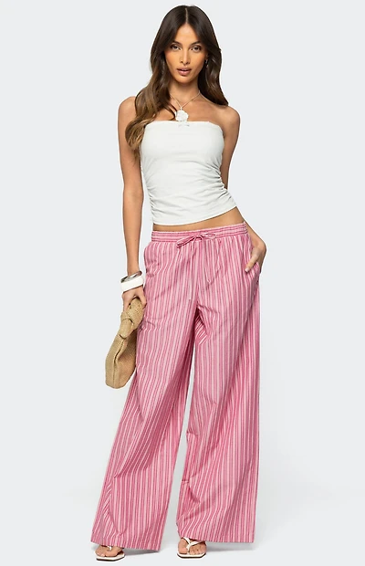 Edikted Maggy Striped Wide Leg Pants