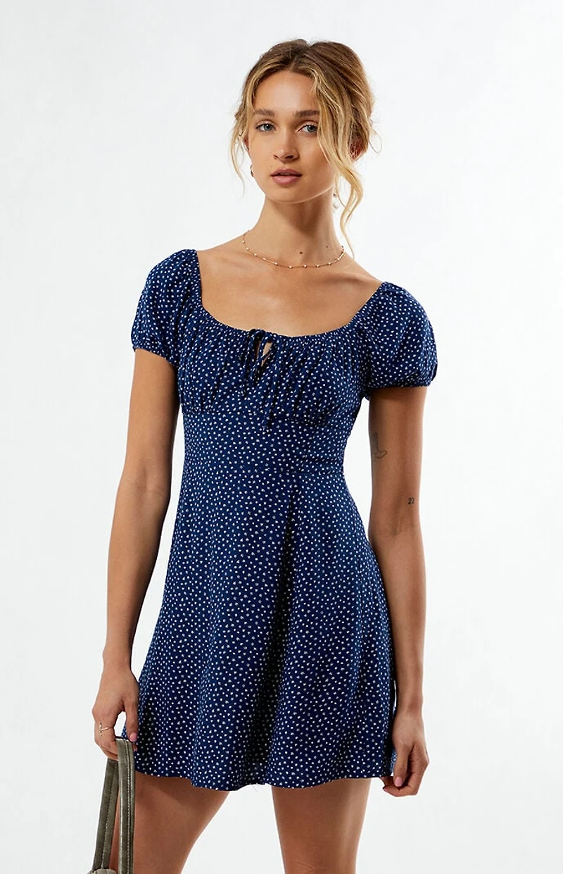LA Hearts Tie Front Mini Dress