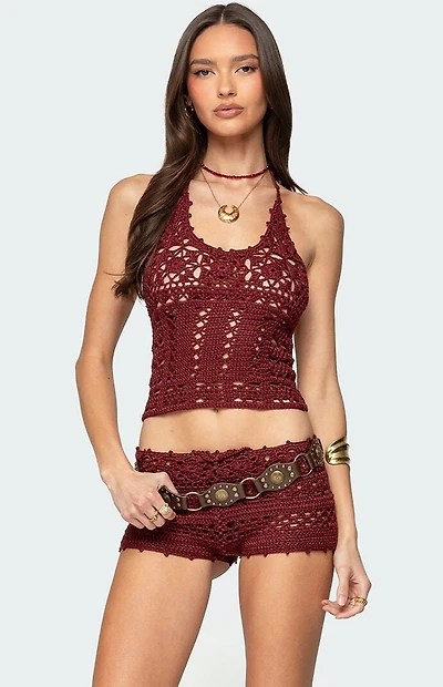 Edikted Kelani Crochet Halter Top