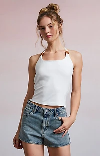 Third Charm Harlow Beaded Halter Tank Top
