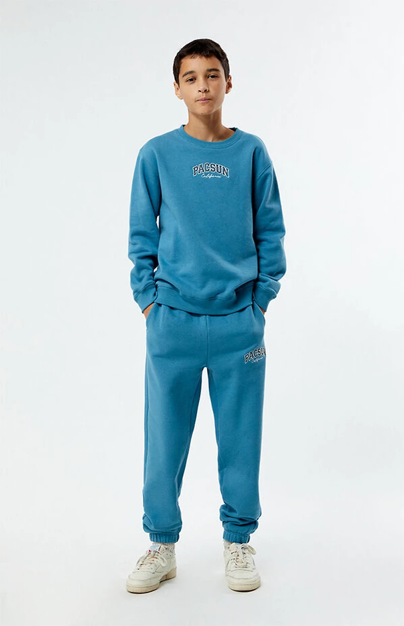 Pacsun Kids Blue Embroidered Crew Neck Sweatshirt