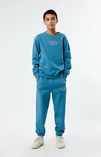Pacsun Kids Blue Embroidered Crew Neck Sweatshirt