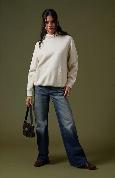 Pacsun Heather Oatmeal Core Vintage Wash Pullover Hoodie