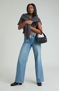 Pacsun Casey Low Rise Baggy Jeans Double Button Medium Indigo