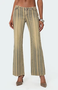 Edikted Eternity Pinstripe Flare Jeans