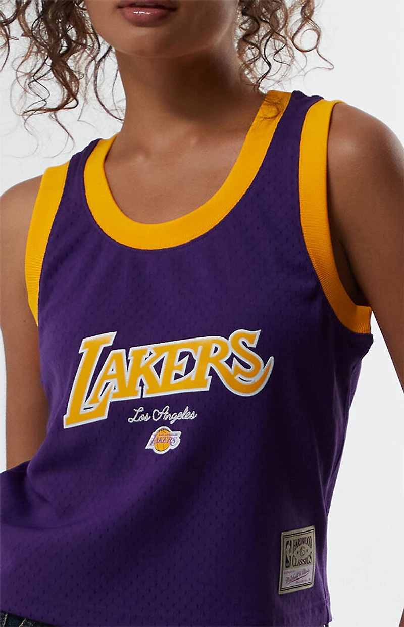 Mitchell & Ness NBA LA Lakers Mesh Cropped Tank Top