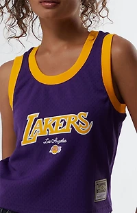 Mitchell & Ness NBA LA Lakers Mesh Cropped Tank Top