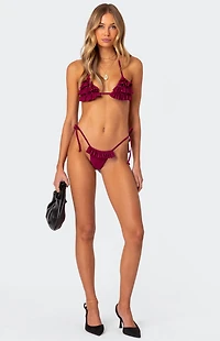 Edikted Joelle Ruffled Triangle Bikini Top