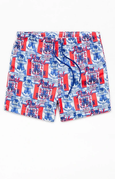 Pabst Blue Ribbon 4" Swim Trunks