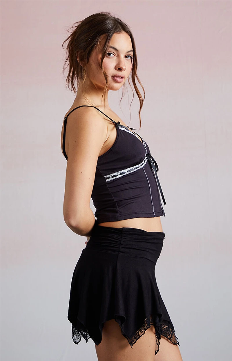 Third Charm Jordan Ribbon V-Neck Tank Top