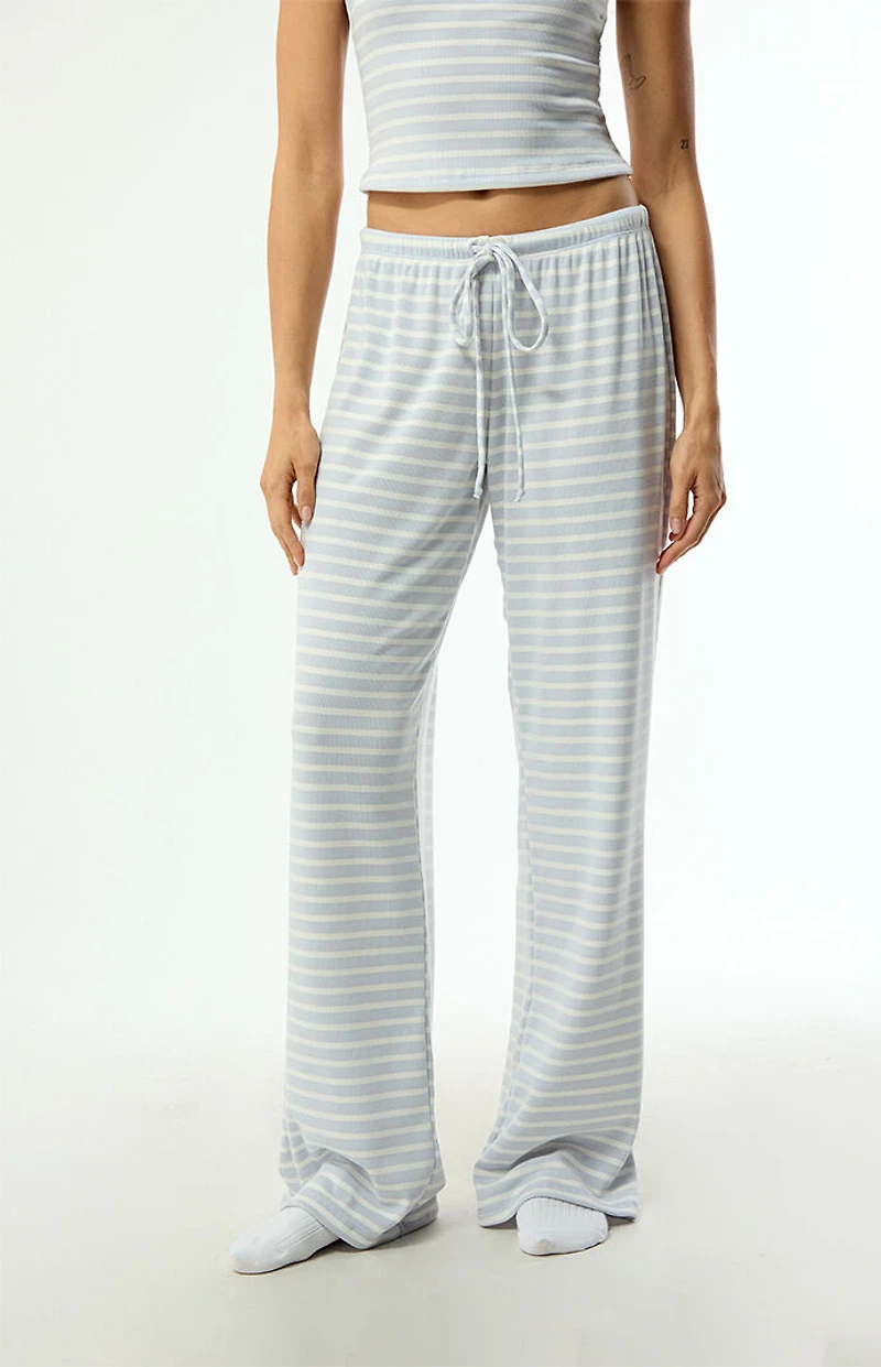 Your Favorite Blue & White Lounge Striped Baggy Pants