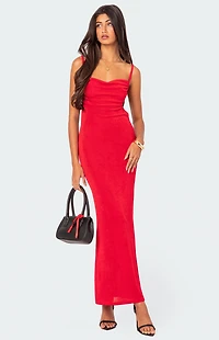 Edikted Clea Open Back Maxi Dress
