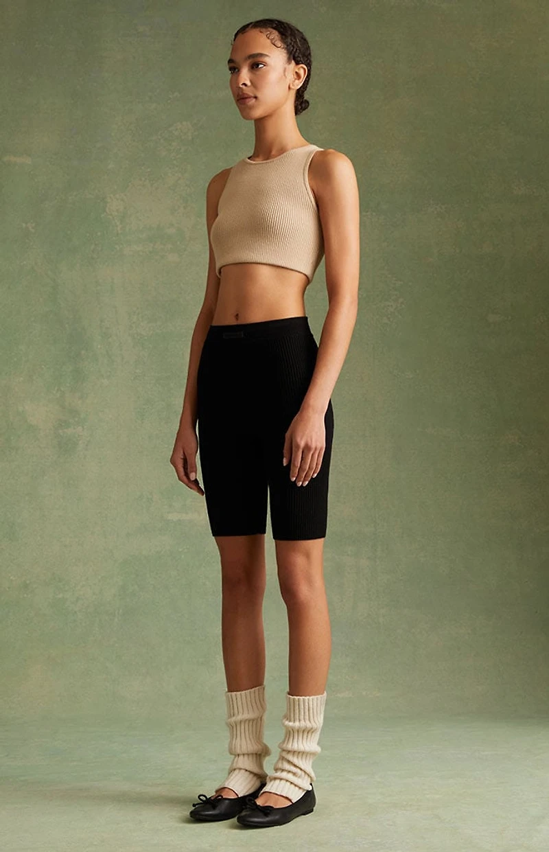 Fear of God ESSENTIALS Women's Jet Black Biker Shorts