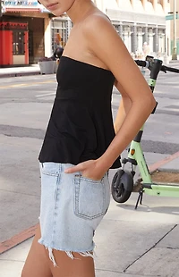 John Galt Black Babydoll Tube Top