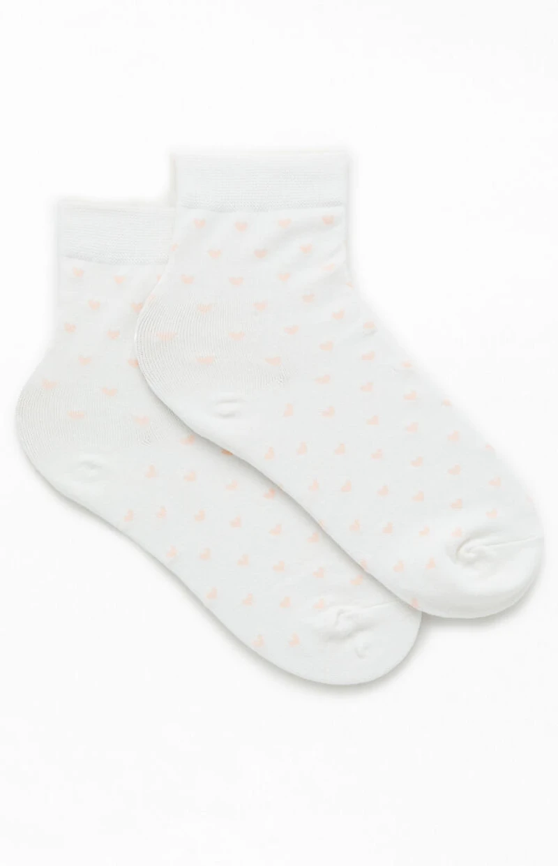 John Galt White & Pink Heart Socks