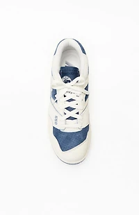 New Balance White & Blue 550 Sneakers