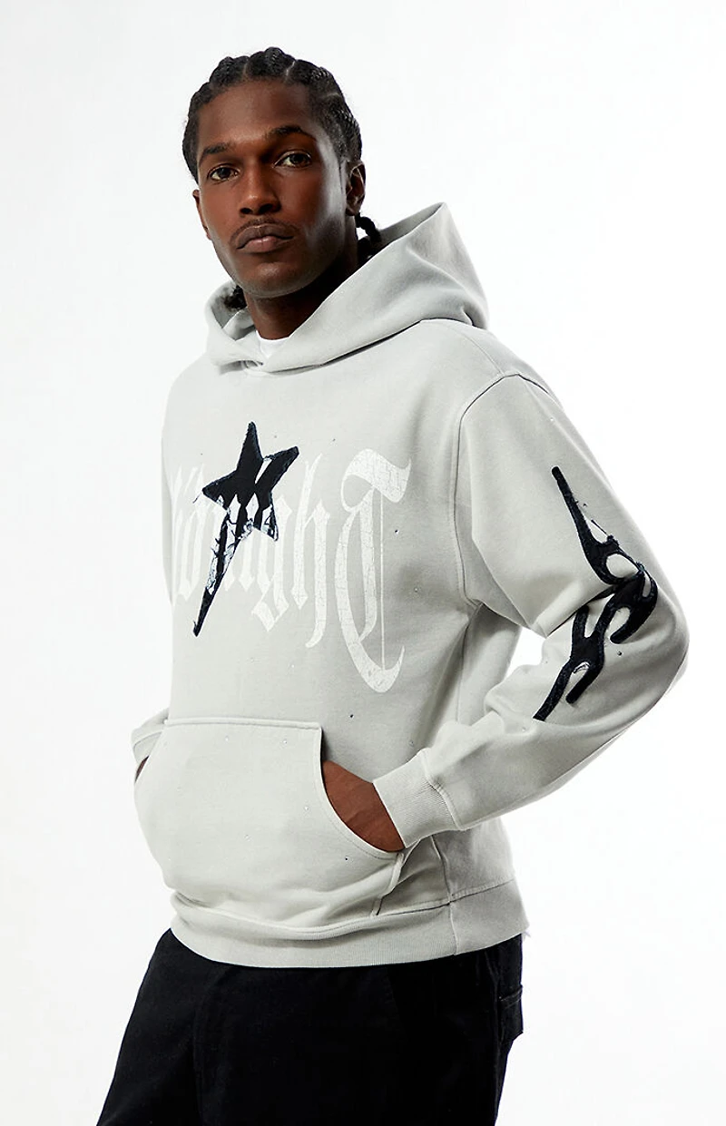 Pacsun Midnight Raw Applique Rhinestone Hoodie