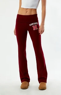 HYPE & VICE Harvard Crimson Fold-Over Yoga Pants