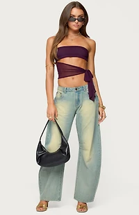 Edikted Cayden Low Rise Washed Barrel Jeans