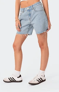 Edikted Tomboy Low Rise Denim Shorts