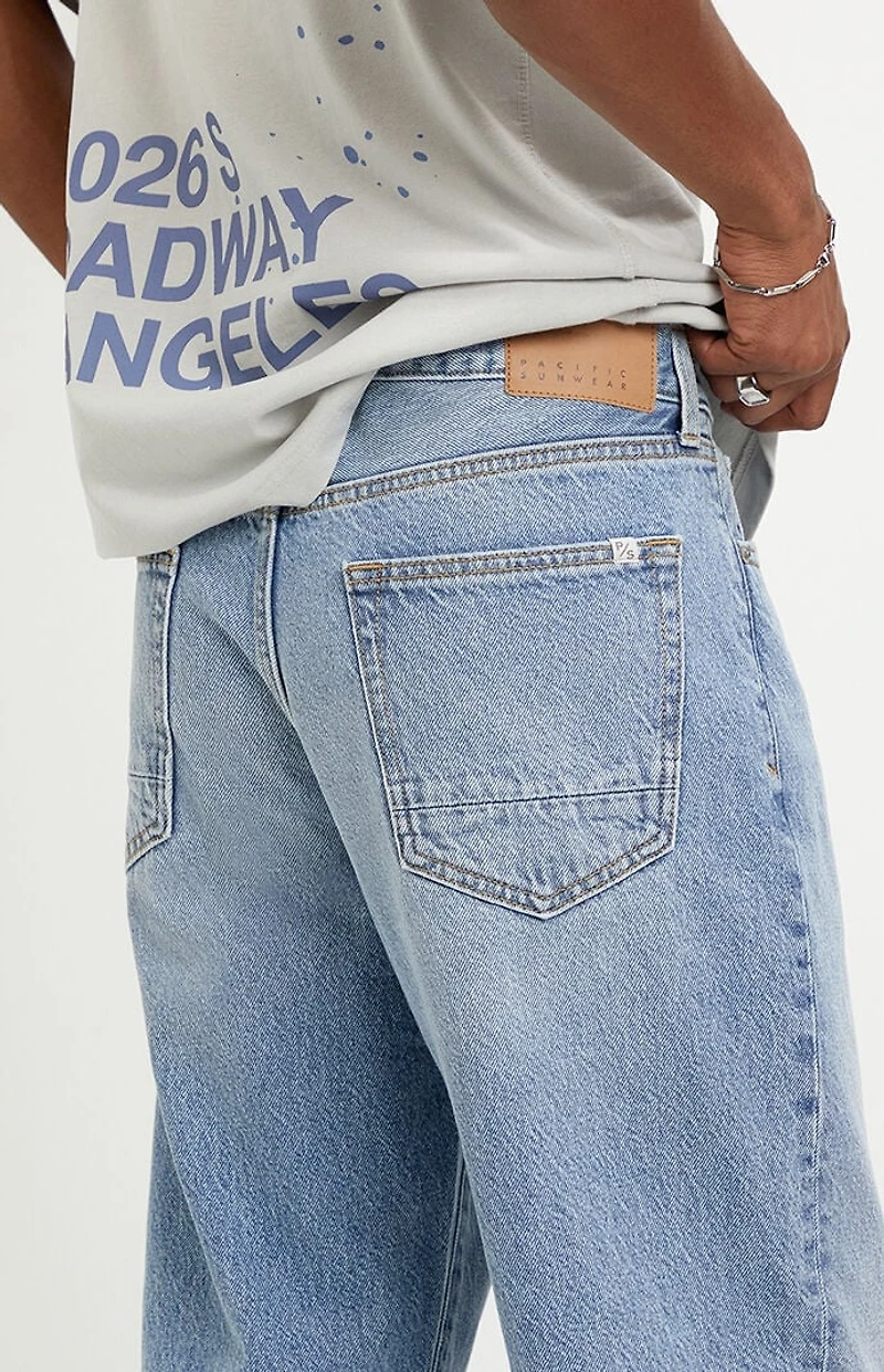 Pacsun Logan Relaxed Straight Jeans Light Blue