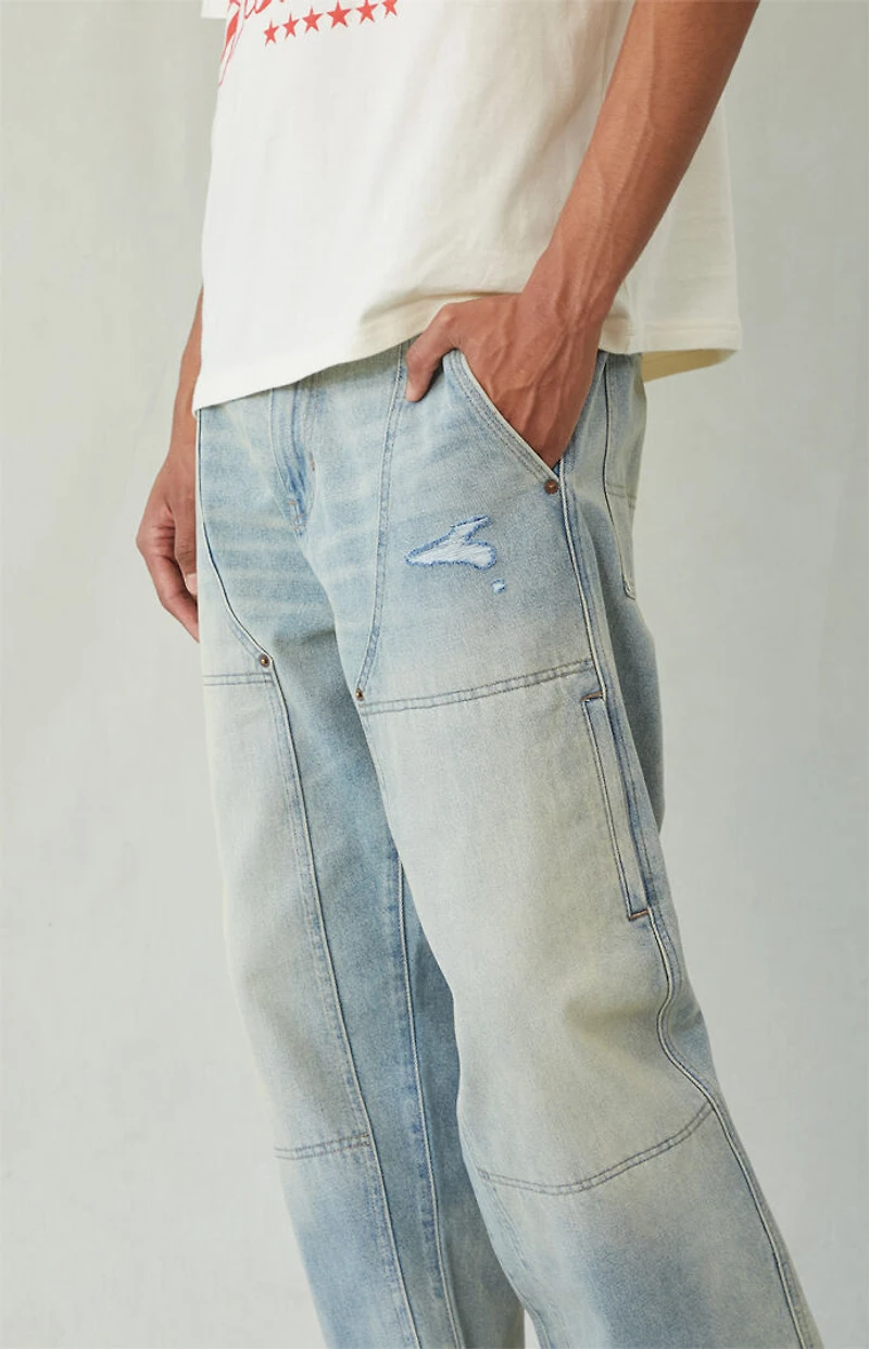 Pacsun Dylan Baggy Jeans Ripped Light Blue Tint